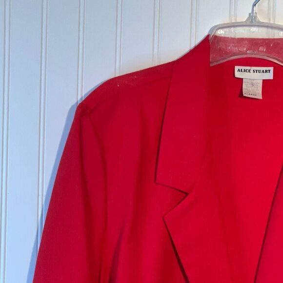 Vintage Alice Stuart One Button Blazer Jacket Women's size X-Large Red Office - Picture 2 of 11
